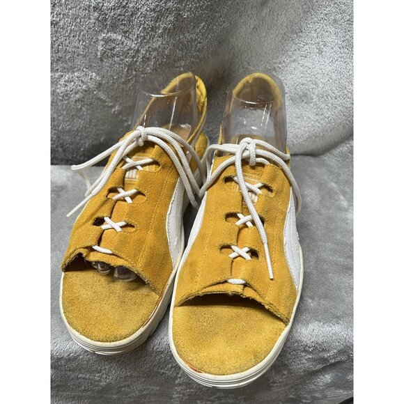 Vtg 90s PUMA Woman’s 11 Open Toe Lace Slingback Trainer Sneaker Platform Suede - Picture 8 of 9